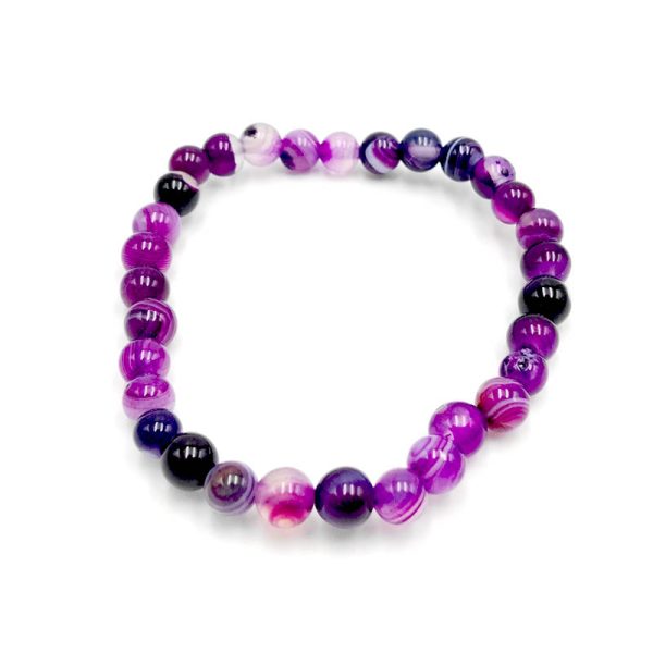 Pulsera de Esfera de Agata Morada