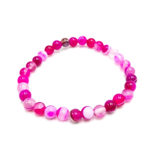 Pulsera de Esfera de Agata Rosa