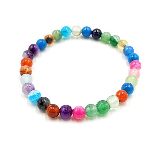 Pulsera de Esfera de Agata Multicolor