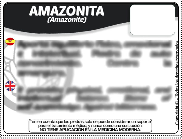 Amazonita - Tarjeta de Precio en Español