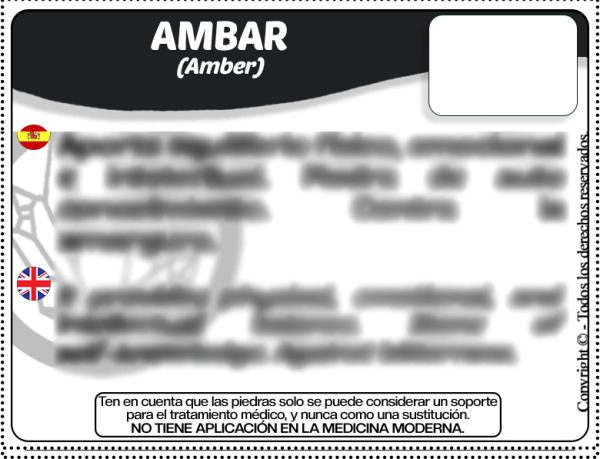 Ambar - Tarjeta de Precio en Español