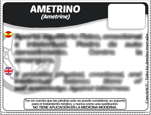 Ametrino - Tarjeta de Precio en Español