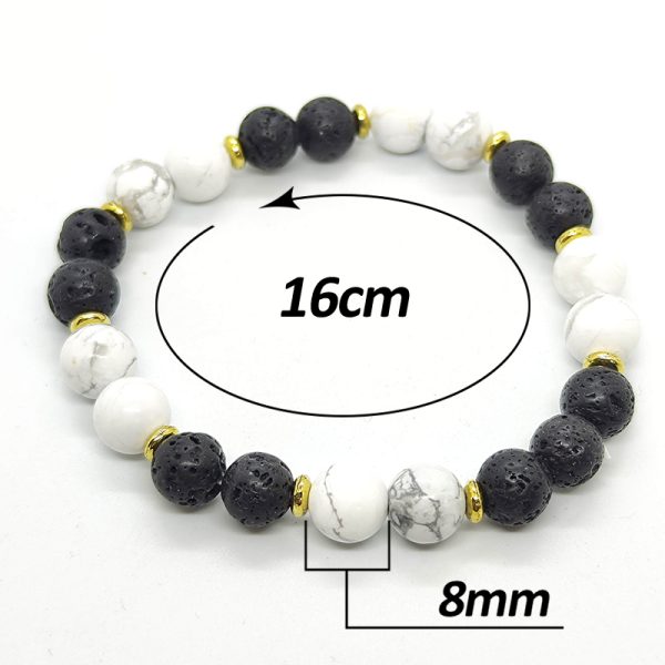 Pulsera de howlita con lava volcanica