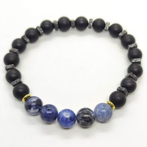 Pulsera de Basalto con Sodalita