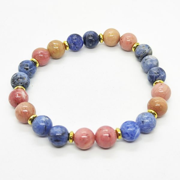 Pulsera de rodonita con sodalita
