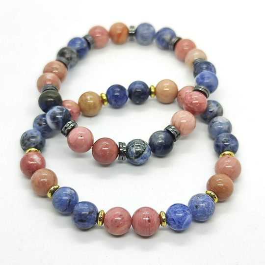 Pulsera de rodonita con sodalita
